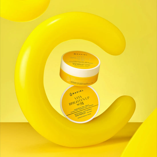 Ingredient visual highlighting Vitamin Complex and Ascorbic Acid (Vitamin C) in BACIEL Vita Brighten Up 75 Eye Patch