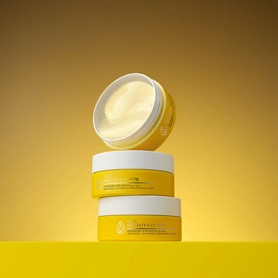 Product set of BACIEL Vita Brighten Up 75 Eye Patch showing multiple patches and open jar texture